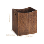 Farmhouse Wood Trash Can (5.3 Gallon) - Rectangular Office Wastebasket with Handles