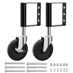 2-Pack 4-Inch Spring Loaded Gate Casters, Heavy Duty Gate Wheels with 220 Lbs Capacity for Metal and Wood Gates,