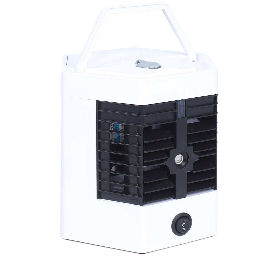 Portable Mini Air Conditioner Fan, Personal USB Evaporative Air Cooler with Ice Box and 2 Speeds for Office and Dorm,