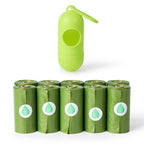 Biodegradable Pet Waste Bags with Dispenser, Leak-Proof Dog Poop Bags with Easy-Tear Perforations, Green Eco-Friendly 10 Rolls,