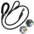5FT Heavy Duty Dog Leash with Double Padded Handles, Reflective Nylon Rope Leash for Medium and Large Dogs, Walking and Training,