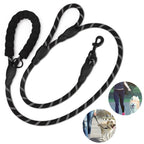5FT Heavy Duty Dog Leash with Double Padded Handles, Reflective Nylon Rope Leash for Medium and Large Dogs, Walking and Training,