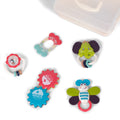 5-Pack Baby Rattle Teething Toys, Infant Sensory Teethers with Storage Box, Early Educational Toys for 0-12 Months Babies