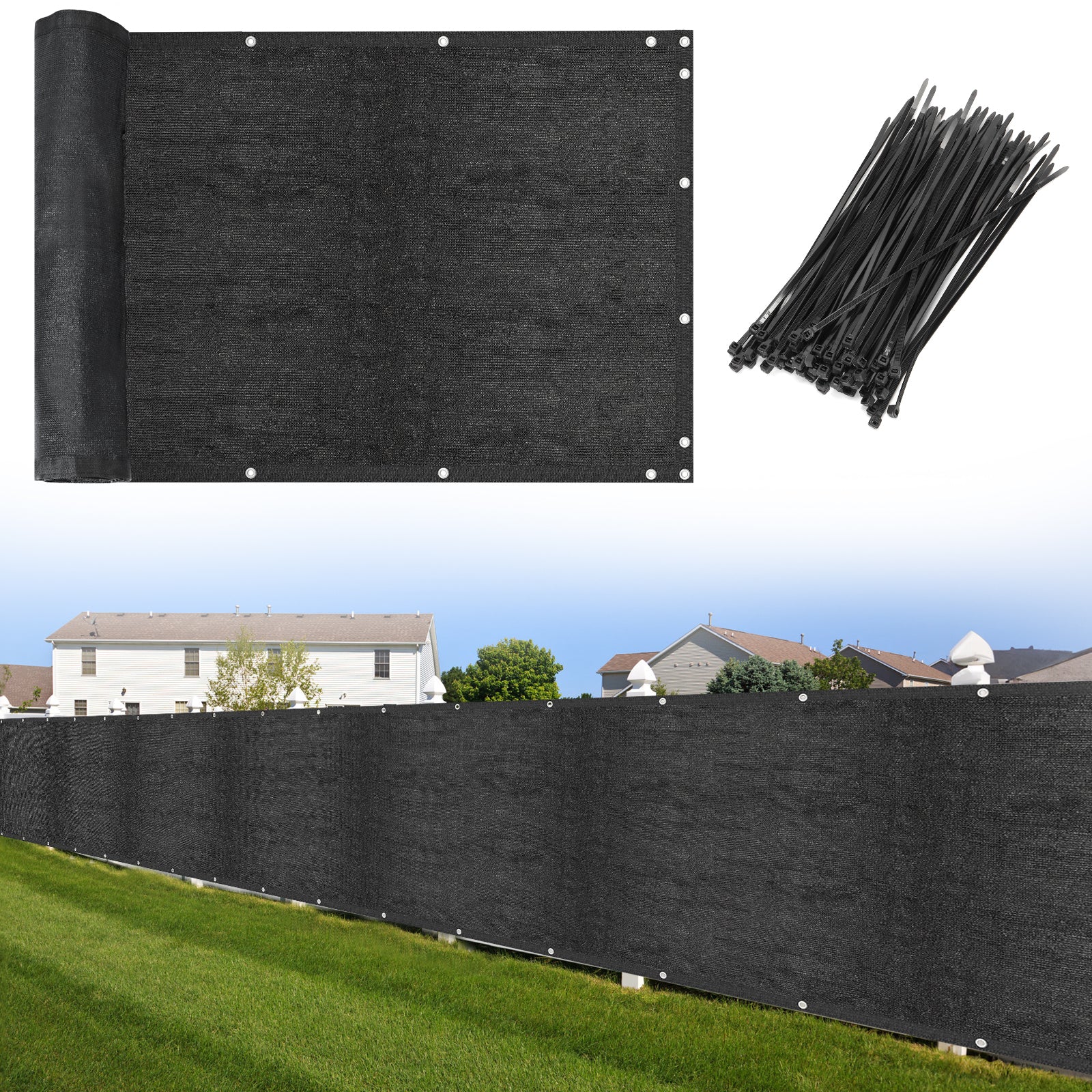 4x25FT Heavy Duty Privacy Fence Screen - 90% Blockage UV-Protection Mesh for Backyard & Balcony