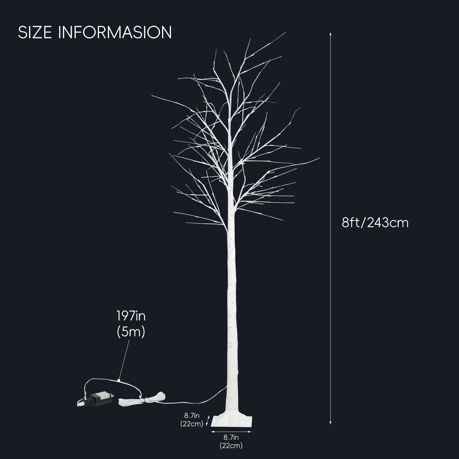 6FT Lighted Birch Tree with 96 LED Warm White Lights - Artificial Twig Tree for Holiday & Home Decor