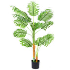 Tall Artificial Palm Tree with 2 Main Trunks - Potted Faux Tropical Plant for Home Office & Living Room