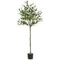 5FT Artificial Olive Tree with Natural Wood Trunk - Realistic Faux Plant with Fruits for Bedroom & Home