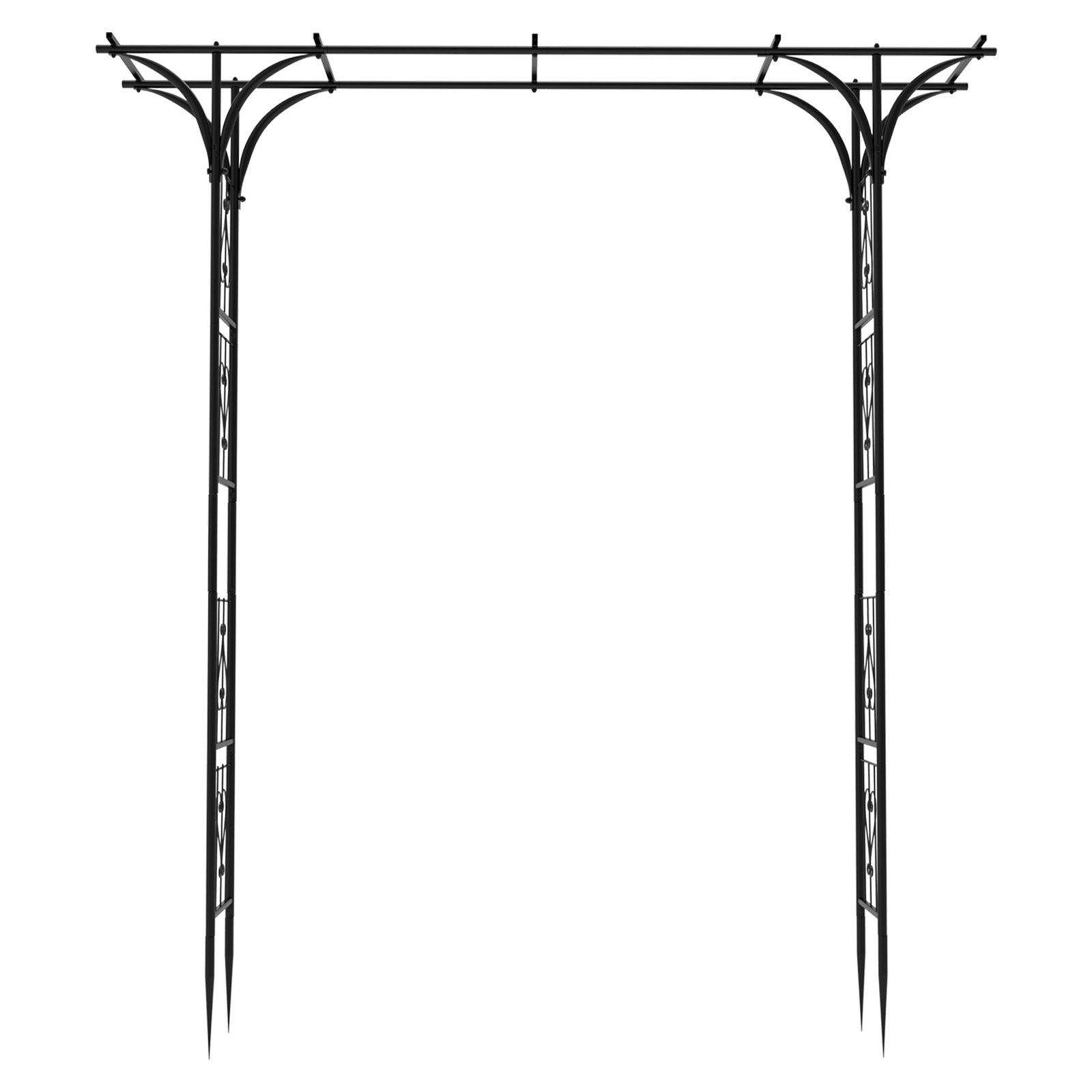 7FT Heavy Duty Metal Garden Arch Arbor - Steel Trellis for Climbing Plants & Wedding Ceremony Decor