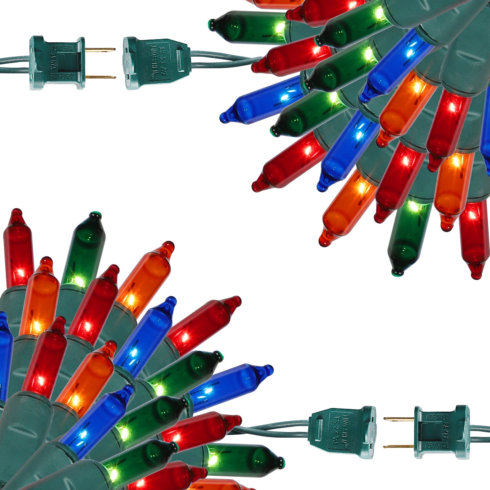 2 Pack Multicolor Christmas Lights, 33ft 150 Count Each Connectable Incandescent Mini String Lights, UL Certified Green Wire Lights for Indoor Outdoor Holiday Decor