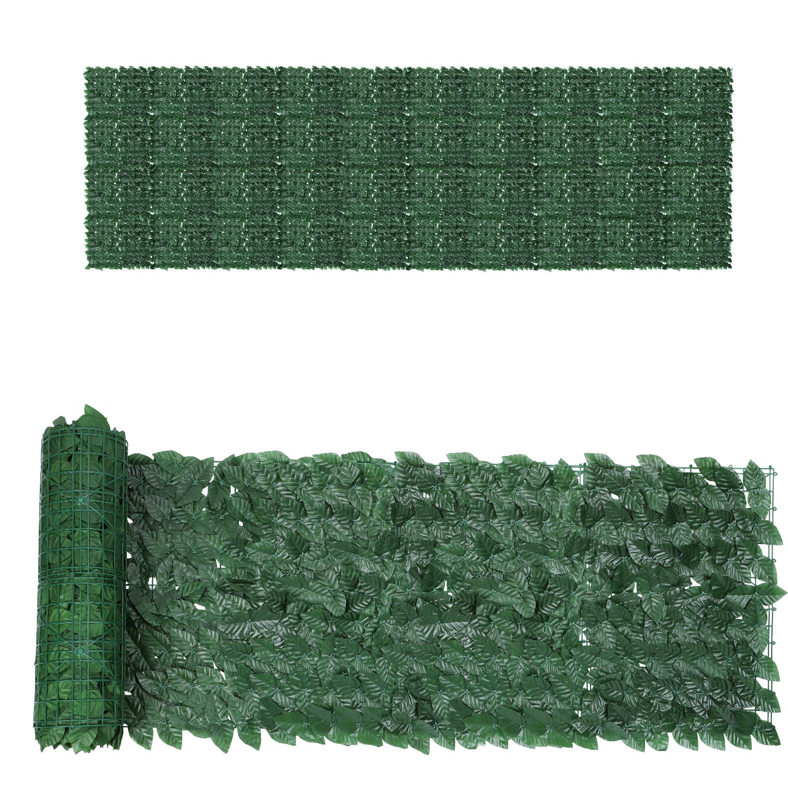 Artifical Ivy Privacy Fence (Green Apple Style) - 47.2inch x 157.5inch(40 pieces) Faux Vine Wall for Garden & Balcony
