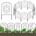 10-Panel Christmas Pattern Garden Fence - 10.4FT Metal Landscape Border with Festive Silhouettes