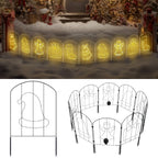 10-Pack Solar Outdoor Garden Fence Lights - 10FT Waterproof Landscape Path Lights with Holiday Patterns