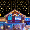 33FT 400 LED Warm White Icicle Lights - 8 Modes Hanging Fairy Lights for Patio & Wedding Decoration