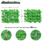 24-Pack 15inch x 11inch Artificial Grass Wall Panels - UV Protected Backdrop Greenery for Balcony & Patio