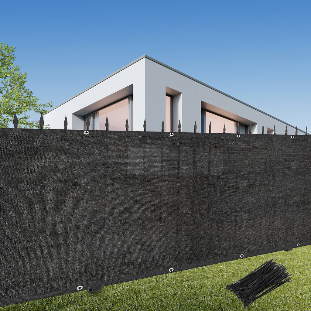 4' x 50' Heavy Duty Privacy Screen Fence - 90% Blockage Mesh Shade Windscreen for Garden & Patio