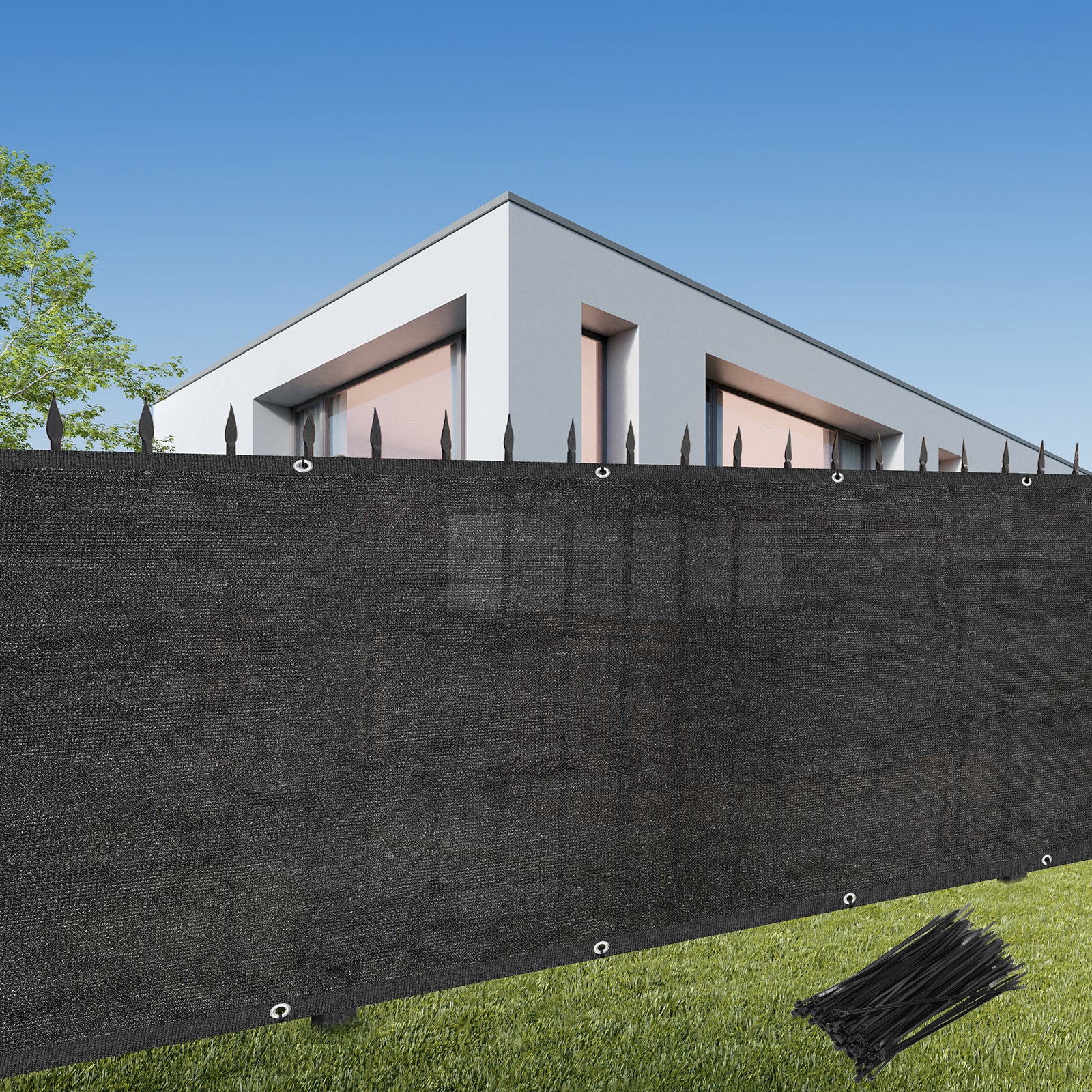 4' x 50' Heavy Duty Privacy Screen Fence - 90% Blockage Mesh Shade Windscreen for Garden & Patio