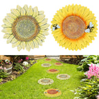 2 Pack Sunflower Garden Stepping Stone Set - 10-Inch Decorative Pavers for Walkways & Outdoors