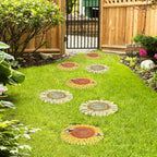 2 Pack Sunflower Garden Stepping Stone Set - 10-Inch Decorative Pavers for Walkways & Outdoors