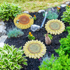 2 Pack Sunflower Garden Stepping Stone Set - 10-Inch Decorative Pavers for Walkways & Outdoors