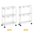 3-Tier Slim Rolling Storage Cart, 2-Pack - Mobile Shelving Unit Organizer for Kitchen & Bathroom