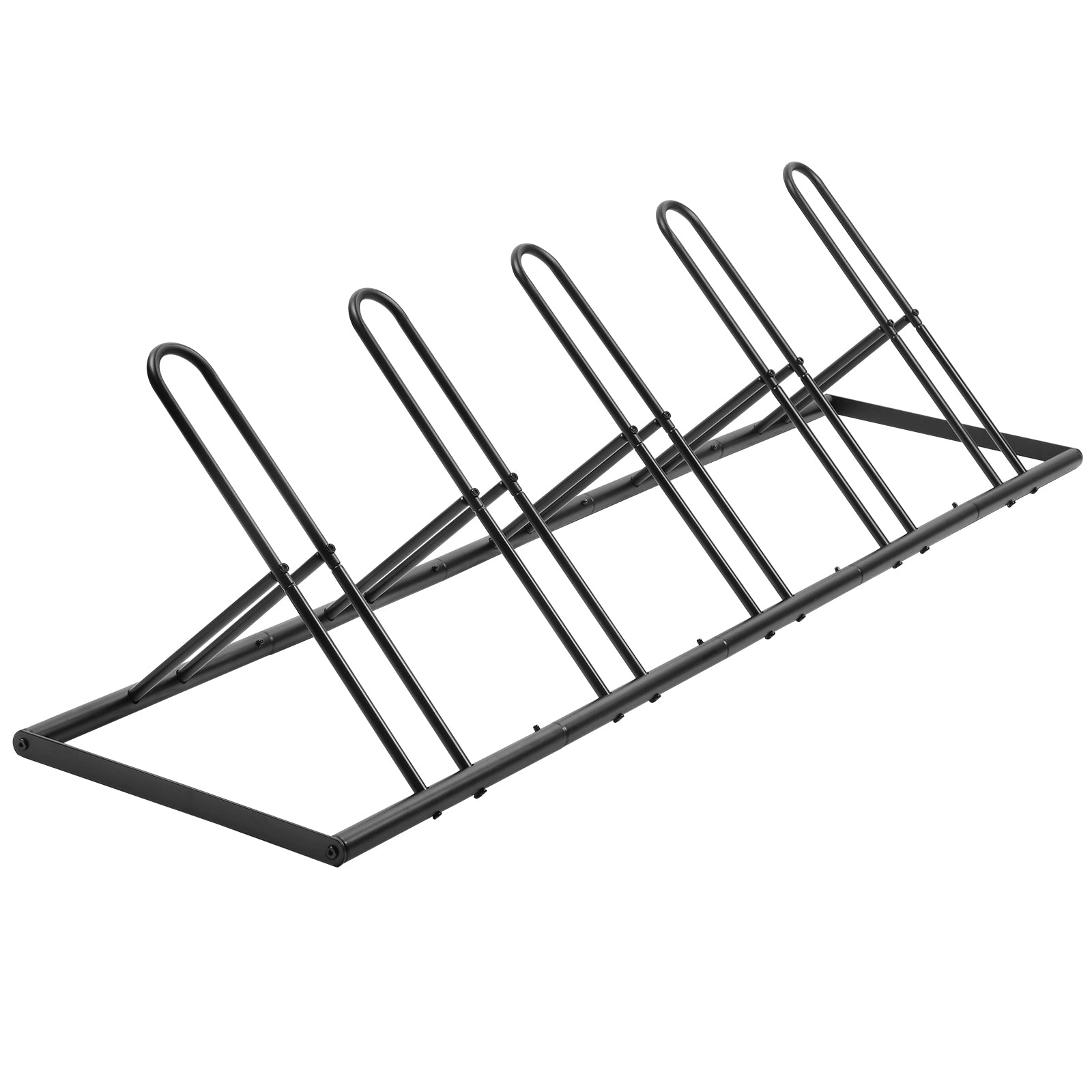 5-Bike Floor Parking Stand - Adjustable Free-Standing Storage Rack for Garage, MTB & Road Bikes