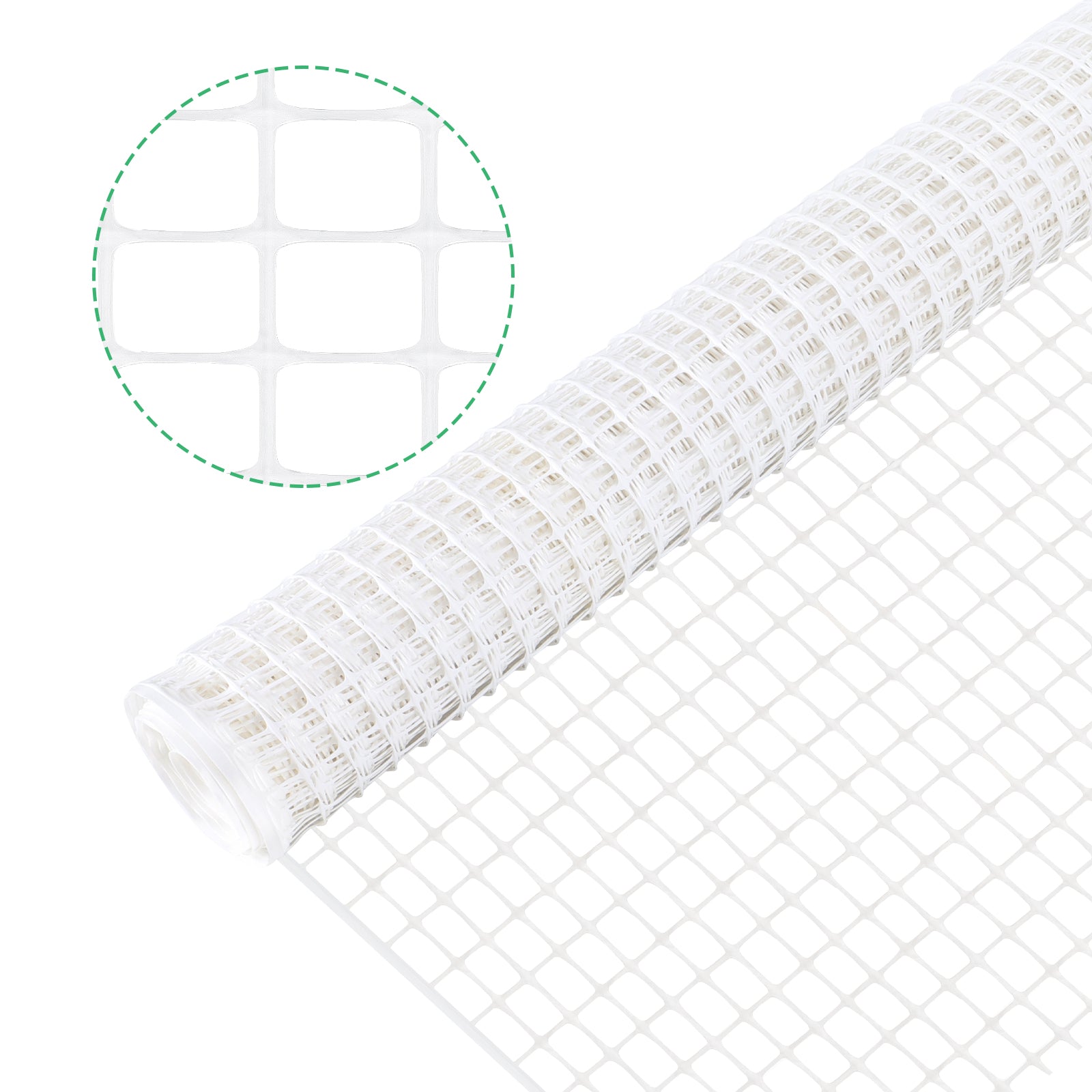 4'x50' White Plastic Safety Mesh Fencing - Heavy Duty Temporary Fence for Construction & Garden Barrier
