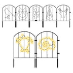 10-Panel Arched Decorative Garden Fence - 10.4ft Rustproof Metal Wire Border for Dogs & Landscapes