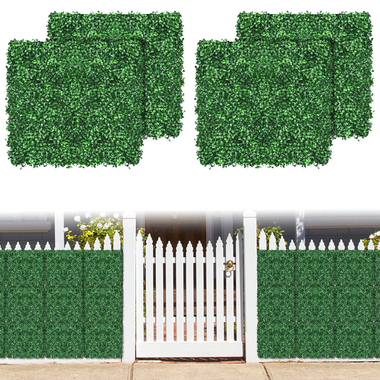 12-Pack Artificial Grass Wall Panels - 20inchx20inch Faux Hedge Greenery Backdrop for Home Decor & Events