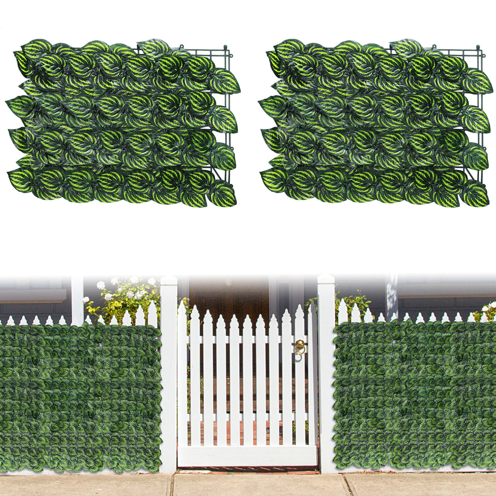 24-Pack Artificial Green Wall Panels - 15inchx11inch Expandable Privacy Fence for Balcony & Indoor Decor
