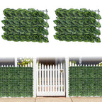 24-Pack Artificial Green Wall Panels - 15inchx11inch Expandable Privacy Fence for Balcony & Indoor Decor