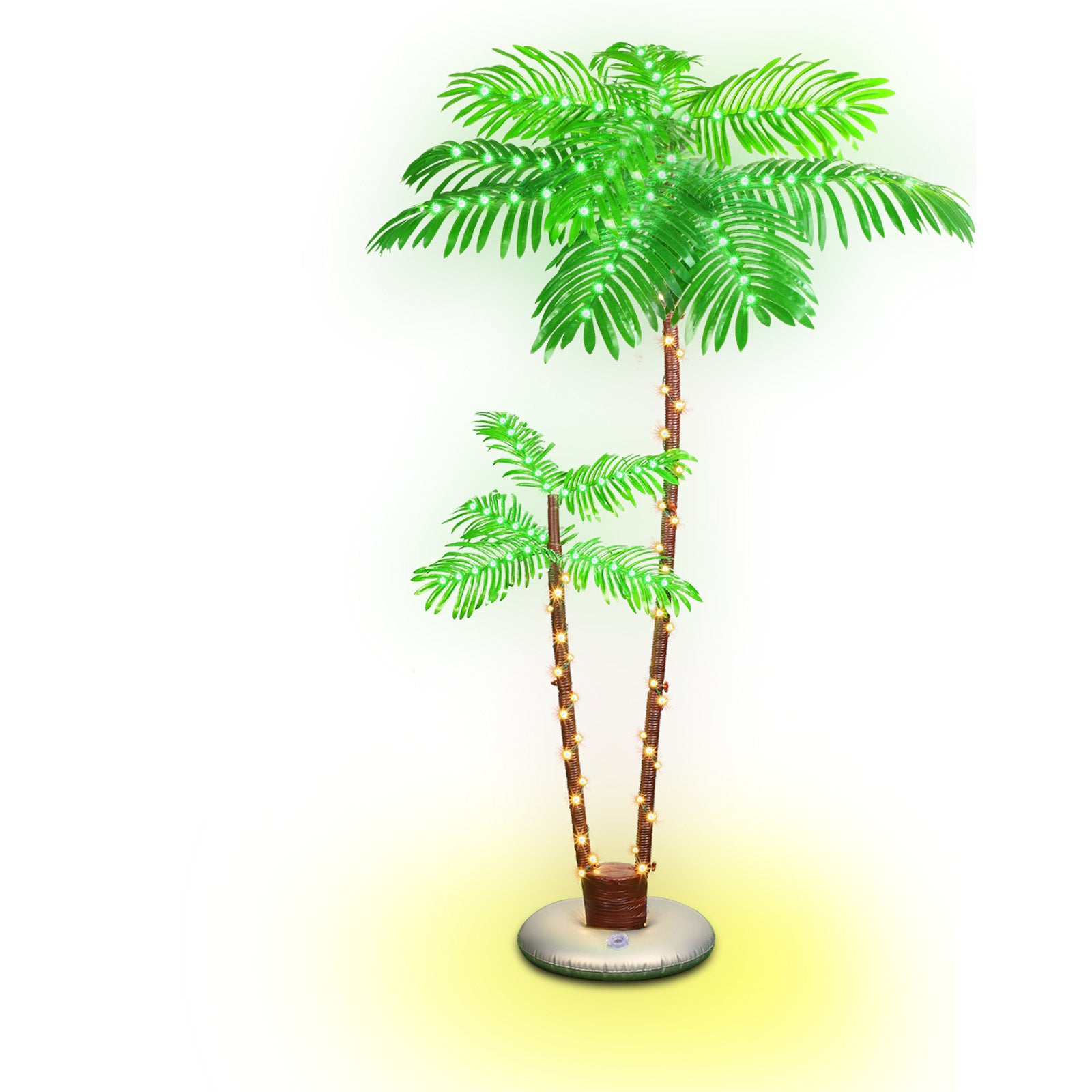 6FT Lighted Artificial Palm Tree - Tropical Light Up Tree with Warm White LEDs