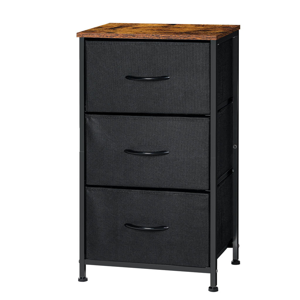 3-Drawer Fabric Nightstand - Small Bedside Dresser for Bedroom, Office & Dorm