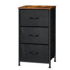 3-Drawer Fabric Nightstand - Small Bedside Dresser for Bedroom, Office & Dorm