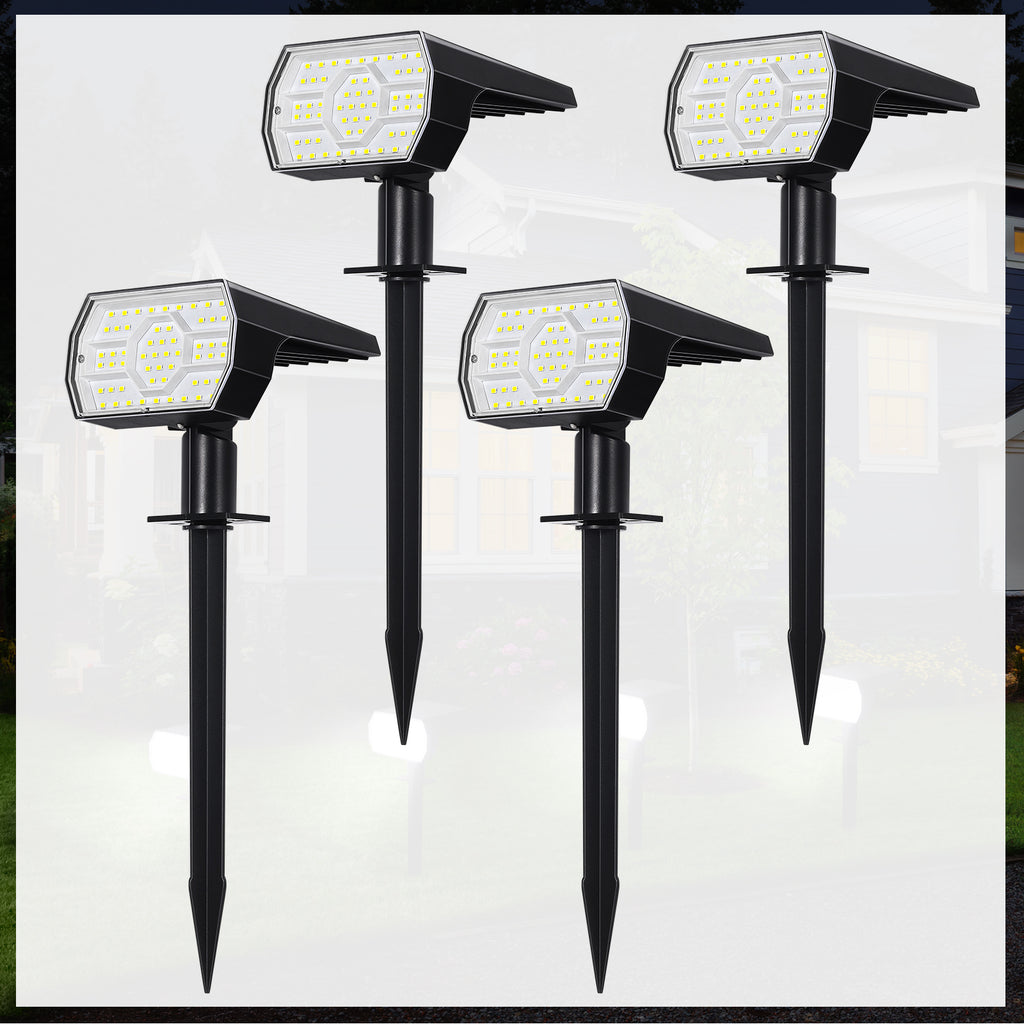 4-Pack Solar Landscape Spotlights - 56 LED Outdoor Lights with 3 Modes for Garden & Path
