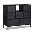 Dresser TV Stand for up to 55inch TV - Black Entertainment Center with Fabric Storage Drawers