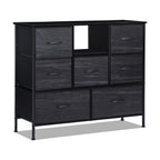 Dresser TV Stand for up to 55inch TV - Black Entertainment Center with Fabric Storage Drawers