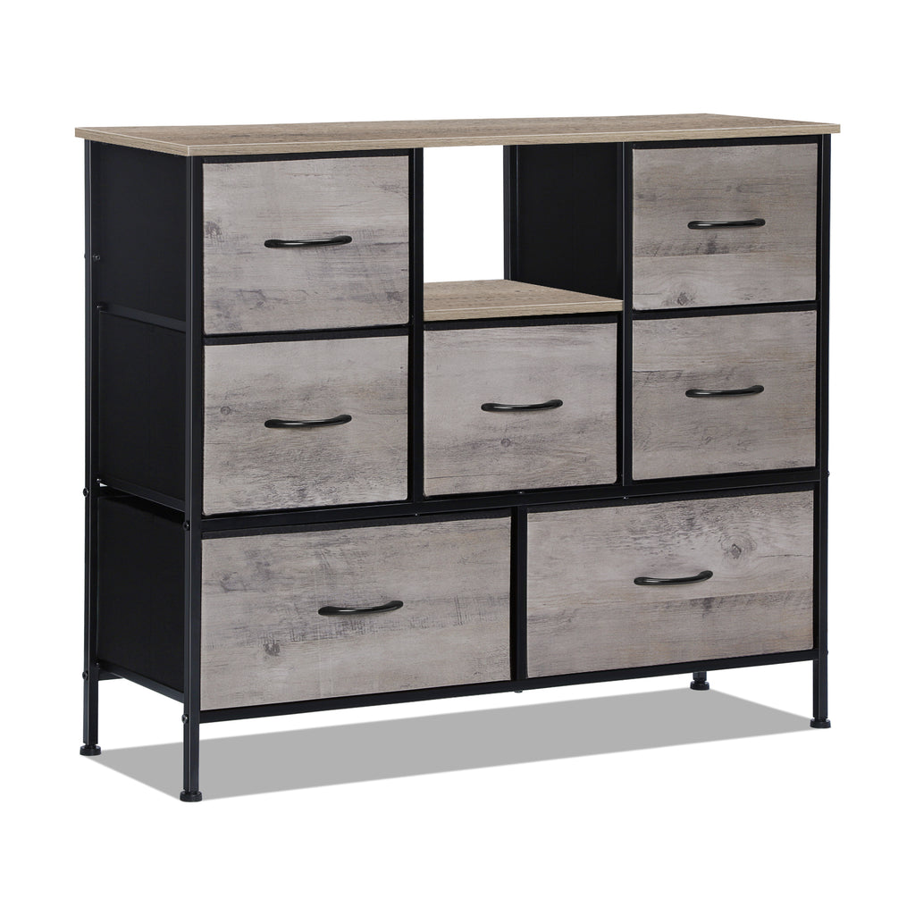 Dresser TV Stand for up to 55inch TV - Black Entertainment Center with Fabric Storage Drawers