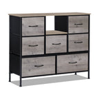 Dresser TV Stand for up to 55inch TV - Black Entertainment Center with Fabric Storage Drawers