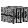 Bed Sheet Organizer and Storage - 4 Pack Foldable Linen Organizers with Label Pockets and Handles, Closet Organizers for Bedding, Sheets, Duvet Covers and Pillowcases