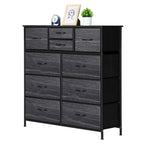 10-Drawer Fabric Storage Dresser - Large Chest of Drawers with Wood Top for Nursery & Entryway