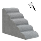 5-Step High Density Foam Pet Stairs - Non-Slip Dog Ramp for High Beds & Couches