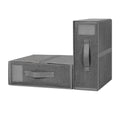 2-Pack Bed Sheet Storage Organizers - Grey Linen Closet Box with Label Pocket & Zipper