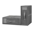 2-Pack Bed Sheet Storage Organizers - Grey Linen Closet Box with Label Pocket & Zipper