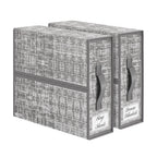 2-Pack Bed Sheet Storage Organizers - Grey Linen Closet Box with Label Pocket & Zipper