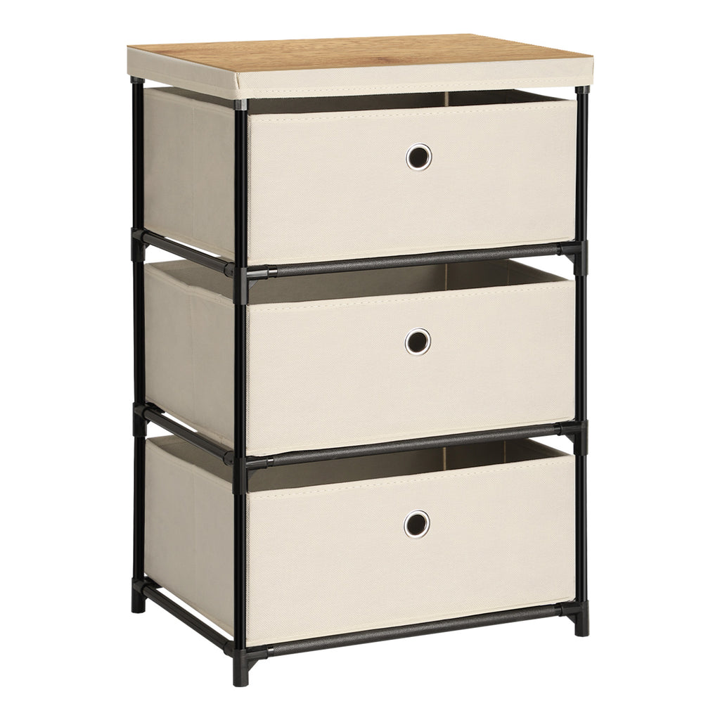 3-Drawer Fabric Dresser - Small Storage Tower for Closets, Bedroom & Entryway