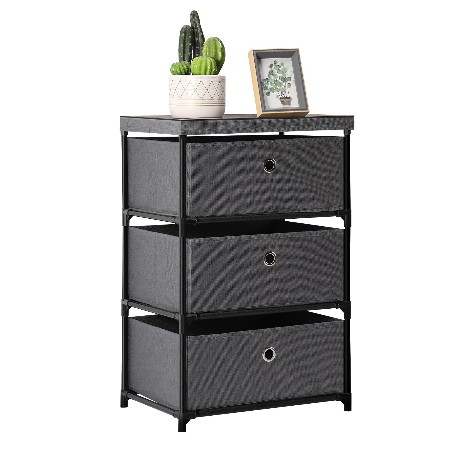 3-Drawer Fabric Dresser - Small Storage Tower for Closets, Bedroom & Entryway