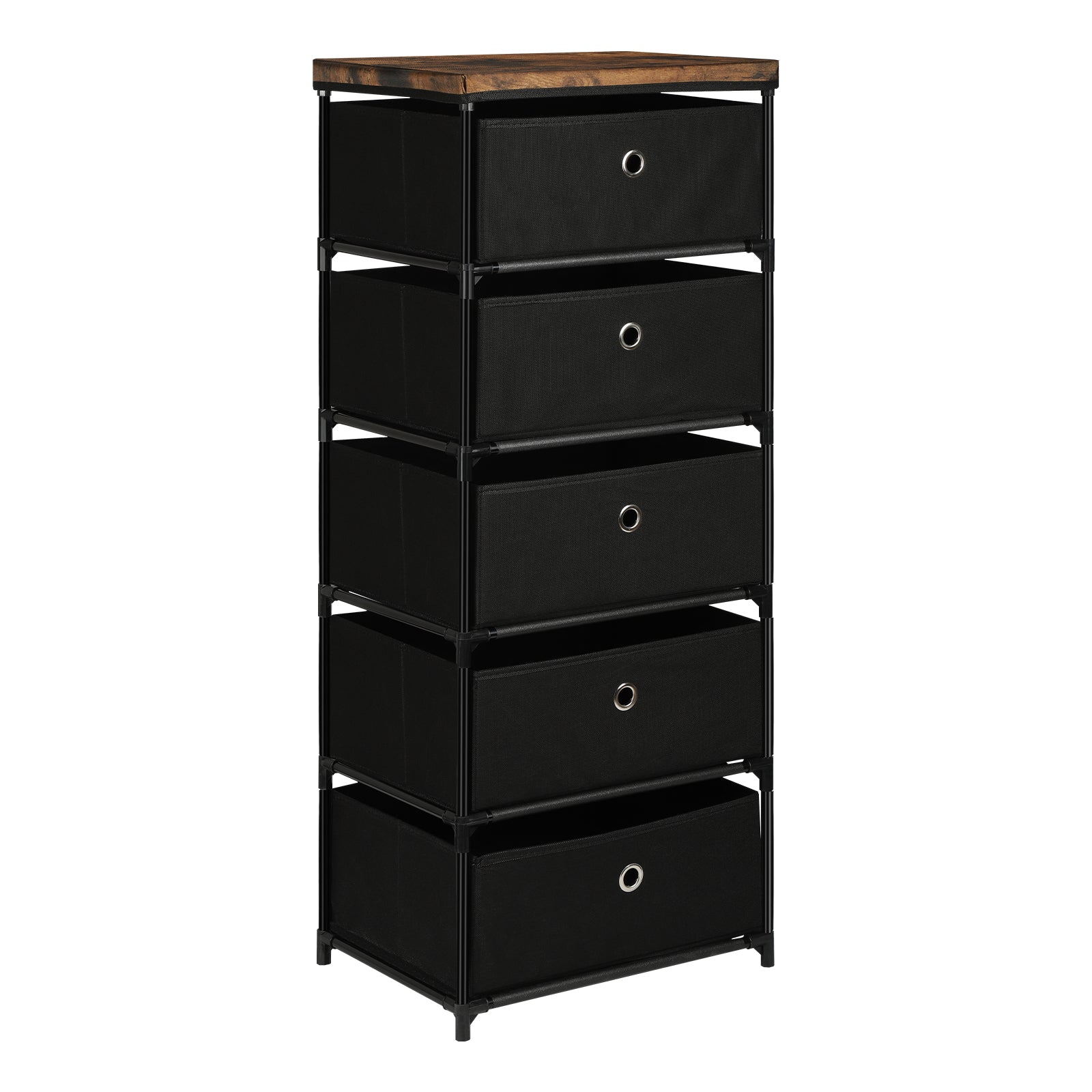 Tall 5-Drawer Fabric Storage Tower - Slim Dresser for Narrow Spaces in Hallways & Bedroom