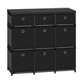 9-Cube Storage Organizer Dresser - Black Fabric Drawer Unit for Clothes & Dorm Room
