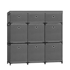 9-Cube Storage Organizer Dresser - Black Fabric Drawer Unit for Clothes & Dorm Room
