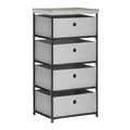 4-Drawer Light Grey Fabric Dresser - Storage Tower for Bedroom, Closets & Dorms